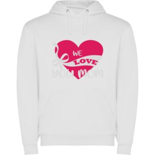 Mom's Love: Heart Clipart Φούτερ με κουκούλα σε χρώμα Λευκό XXXLarge(3XL)