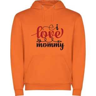 Mom's Loveletter Design Φούτερ με κουκούλα σε χρώμα Πορτοκαλί Medium