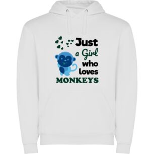 Monkeys & Cute Girls Φούτερ με κουκούλα σε χρώμα Λευκό 3-4 ετών