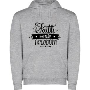 Monochrome Essence: Faith, Family, Freedom Φούτερ με κουκούλα
