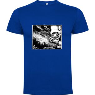 Monochrome Madness: Lovecraftian Eye Tshirt