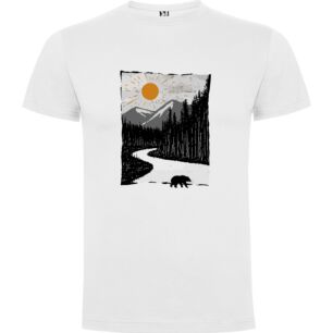 Mountain Bear Woodcut Tshirt σε χρώμα Λευκό Large