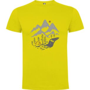 Mountain Tent Illustration Tshirt
