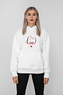 Hoodie Valentine με Καλλιγραφικό Σχέδιο Love-Xlarge
