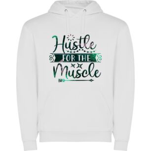 Muscular Hustle & Bustle Φούτερ με κουκούλα σε χρώμα Λευκό Large