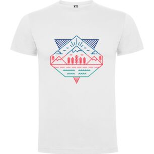 Neon Mountainscape Art Tshirt σε χρώμα Λευκό XXXLarge(3XL)