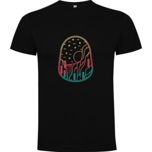 Neon Mountainscape Glow Tshirt σε χρώμα Μαύρο Large
