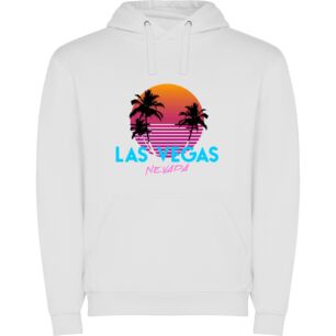 Neon Vegas Sunset Vibes Φούτερ με κουκούλα σε χρώμα Λευκό 11-12 ετών