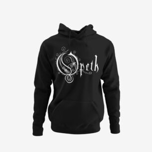Opeth Logo White/Black Φούτερ με Κουκούλα