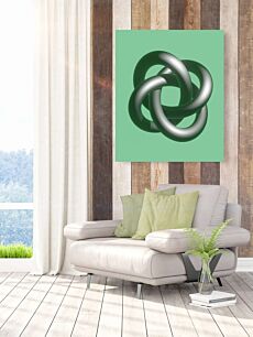 Πίνακας, μια τρισδιάστατη εικόνα ενός κόμπου σε πράσινο φόντο