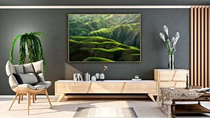 Πίνακας, μια πανοραμική θέα μιας καταπράσινης οροσειράς