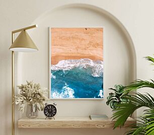 Πίνακας, μια πανοραμική άποψη μιας αμμώδους παραλίας και ωκεανού