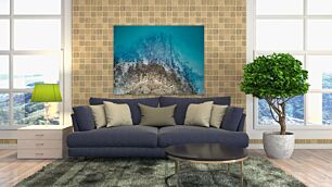Πίνακας, μια πανοραμική άποψη των βράχων και του νερού