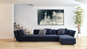 Πίνακας, μια ασπρόμαυρη φωτογραφία ενός κάστρου