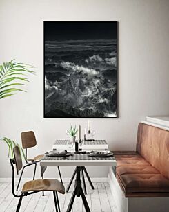 Πίνακας, μια ασπρόμαυρη φωτογραφία μιας οροσειράς