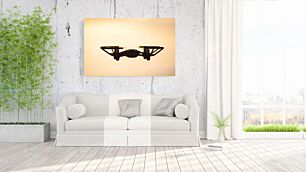 Πίνακας, μια ασπρόμαυρη φωτογραφία ενός αεροπλάνου που πετά στον ουρανό