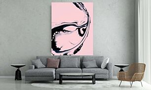 Πίνακας, ένας ασπρόμαυρος στροβιλισμός σε ροζ φόντο