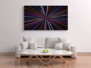 Πίνακας, μαύρο φόντο με πολύχρωμες γραμμές στο κέντρο