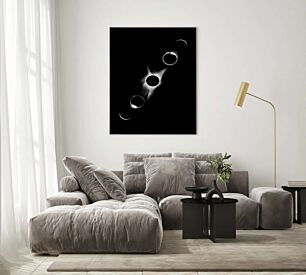 Πίνακας, μαύρο φόντο με τρεις εκλείψεις στον ουρανό