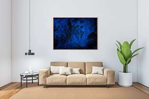 Πίνακας, μια μπλε και μαύρη αφηρημένη ζωγραφική με αστέρια