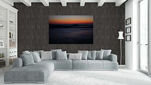 Πίνακας, μια θολή φωτογραφία ενός ηλιοβασιλέματος πάνω από τον ωκεανό