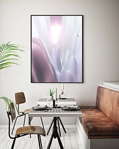 Πίνακας, μια θολή φωτογραφία ενός λευκού και ροζ λουλουδιού