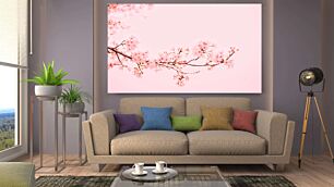 Πίνακας, ένα κλαδί δέντρου με ροζ λουλούδια