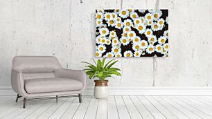 Πίνακας, ένα μάτσο λευκά λουλούδια με κίτρινα κέντρα