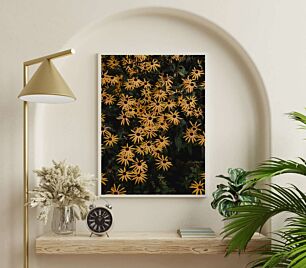 Πίνακας, ένα μάτσο κίτρινα λουλούδια το ένα δίπλα στο άλλο
