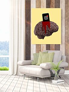 Πίνακας, ένα κινητό που κάθεται πάνω από έναν εγκέφαλο