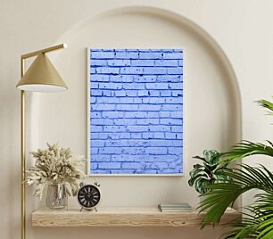 Πίνακας, κοντινό πλάνο μπλε τοίχου από τούβλα