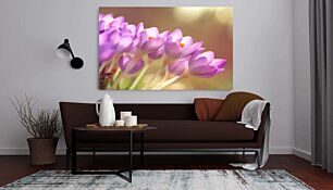Πίνακας, από κοντά ένα μάτσο μοβ λουλούδια