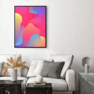 Πίνακας, κοντινό πλάνο ενός κινητού τηλεφώνου με πολύχρωμο φόντο