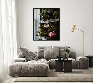 Πίνακας, κοντινό πλάνο ενός χριστουγεννιάτικου δέντρου με στολίδια