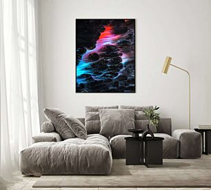 Πίνακας, από κοντά ένα πολύχρωμο ρεύμα νερού