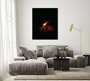 Πίνακας, κοντινό πλάνο μιας φωτιάς στο σκοτάδι