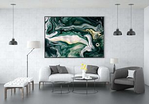 Πίνακας, κοντινό πλάνο μιας πράσινης και λευκής ζωγραφικής