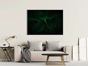 Πίνακας, κοντινό πλάνο ενός πράσινου φυτού στο σκοτάδι