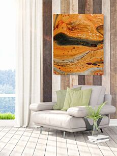 Πίνακας, κοντινό πλάνο πίνακα με πορτοκαλί και μαύρα χρώματα