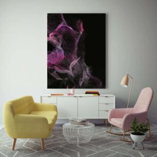 Πίνακας, κοντινό πλάνο ενός ροζ και μαύρου αντικειμένου