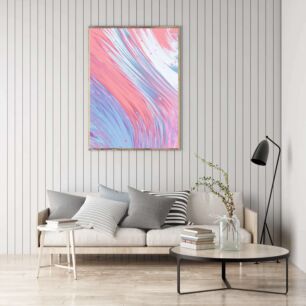Πίνακας, κοντινό πλάνο με ροζ και μπλε φόντο