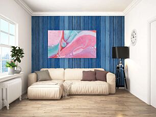 Πίνακας, κοντινό πλάνο μιας ροζ και μπλε ζωγραφικής