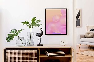 Πίνακας, κοντινό πλάνο ενός ροζ αντικειμένου σε μωβ φόντο