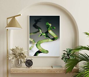 Πίνακας, κοντινό πλάνο φυτού με πράσινους μίσχους
