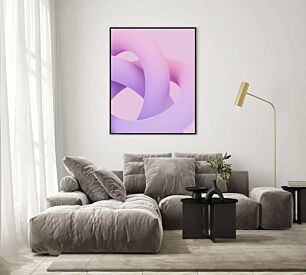 Πίνακας, κοντινό πλάνο ενός μωβ αντικειμένου σε ροζ φόντο
