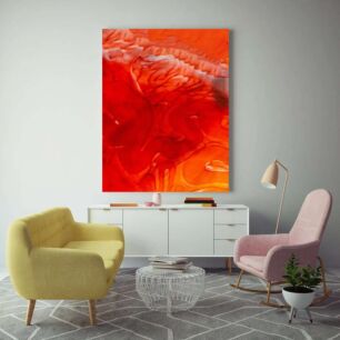 Πίνακας, από κοντά ένα κόκκινο και πορτοκαλί υγρό