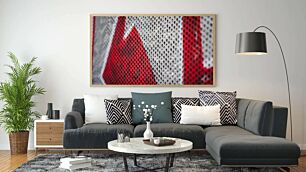 Πίνακας, κοντινό πλάνο από ένα κόκκινο και λευκό πλέγμα
