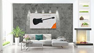 Πίνακας, κοντινό πλάνο πινακίδας με κιθάρα πάνω