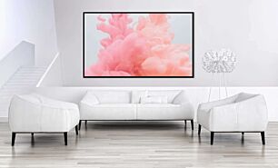 Πίνακας, κοντινό πλάνο ροζ και άσπρο μελάνι στο νερό
