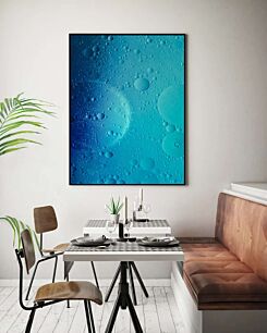 Πίνακας, κοντινό πλάνο με φυσαλίδες νερού σε μια μπλε επιφάνεια